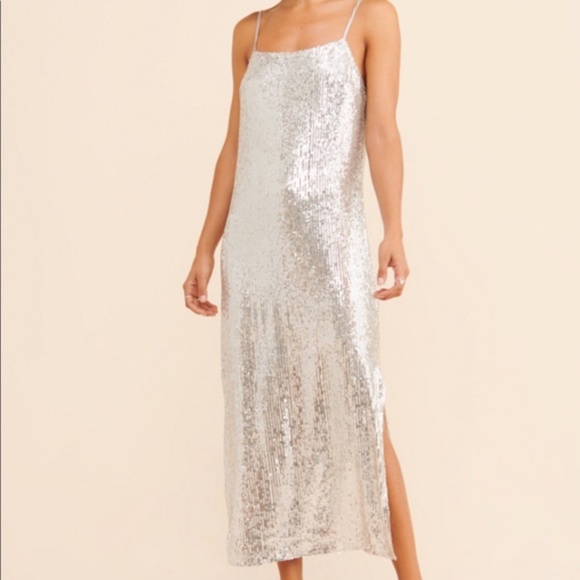 Anthropologie Endless Rose Full Moon Sequin Slip Dress - Picture 2 of 8